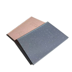 Carnet de papier et de carton de luxe à reliure spirale en relief bleu rose pour bébé avec papier couché Caractéristiques écologiques - Product Image 1