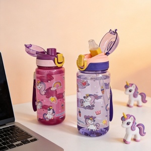 Vaso de Agua de 20oz <span class=keywords><strong>para</strong></span> Niños con Pajita, Botella de Agua Deportiva de Verano <span class=keywords><strong>para</strong></span> Niños, Linda Botella Infantil con Pajita - Product Image 4