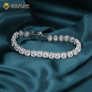 Goldleaf Wholsale 2/3/4/5/6 mm Moissanite Tennis Bracelet Fashion S925 Sterling Silver Plated Hip Hop Tennis Chain for <b>Men</b> Women - Product Image 6