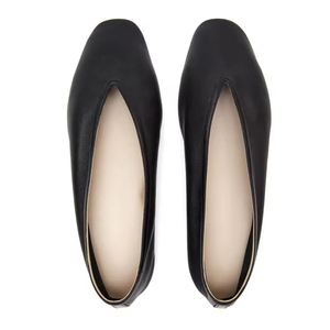 Vino nero <span class=keywords><strong>cammello</strong></span> bordeaux taglio a V di grandi dimensioni a punta quadrata in pelle di balletto <span class=keywords><strong>scarpe</strong></span> da ufficio per donne in pelle di vitello 45 - Product Image 2