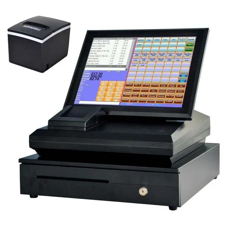 Hot Sale Latest Pos System Manufacturing Touch Screen Cash Register mit 80mm thermische drucker oder barcode scanner