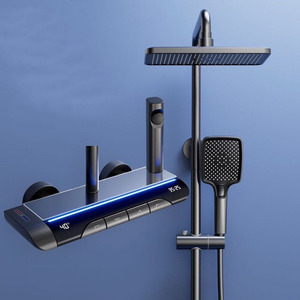 Ensemble <span class=keywords><strong>de</strong></span> robinets <span class=keywords><strong>de</strong></span> <span class=keywords><strong>douche</strong></span> piano design personnalisé Ensemble combiné <span class=keywords><strong>douche</strong></span> pluie avec lumières <span class=keywords><strong>d</strong></span>'ambiance à LED Système <span class=keywords><strong>de</strong></span> <span class=keywords><strong>douche</strong></span> à affichage numérique Gris pistolet - Product Image 6