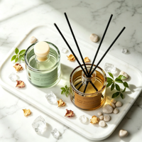 Diffuseur de parfum en rotin transparent, écologique, sans BPA, sans alcool, parfum longue durée pour la maison, les couloirs, les chambres, les salles de bain