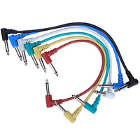 Câbles d'instruments audio mono de 20 cm en gros, câbles de pédale d'effet colorés, câbles de patch pour guitare, câbles d'effet pour guitare
