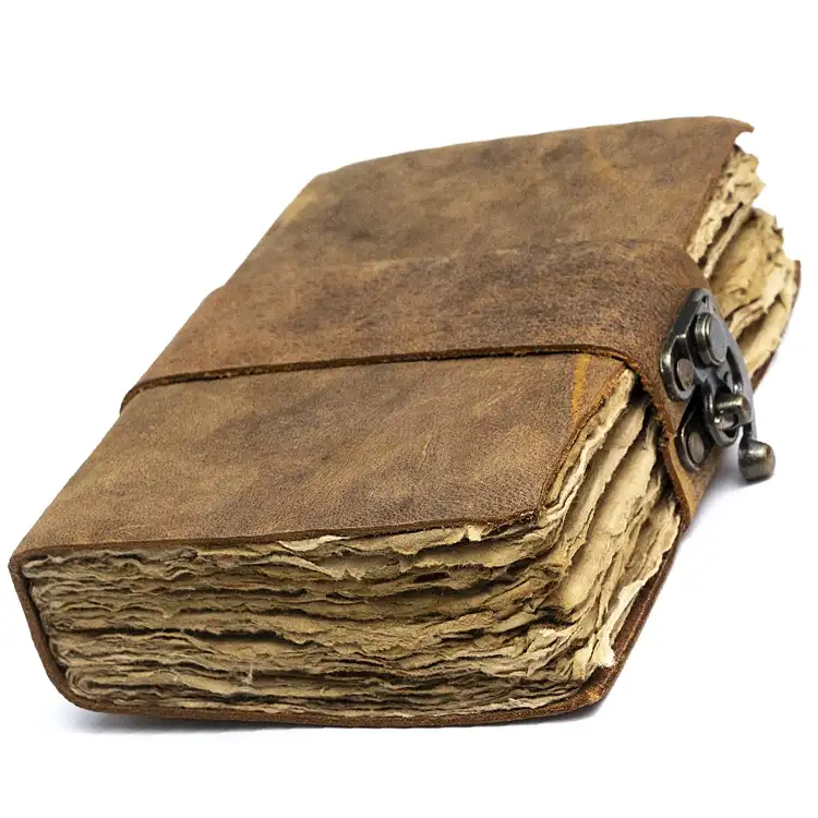Caderno de couro vintage tradicional escrita para diário