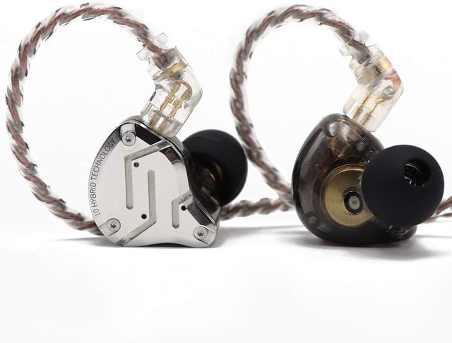KZ ZS10 Pro Hybrid IEM Earphones with Stainless Steel Faceplate HiFi Wired Earbuds Gaming Earbuds