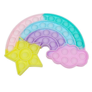Logo personnalisable Nouveau Design Jouet de Décompression <span class=keywords><strong>Pop</strong></span> Rainbow Unicorn Push Sitting Bounce Toy - Product Image 4