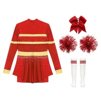 6-16 4 pièces filles Cheer uniformes à manches longues Performance porter compétition rose vente en gros personnalisé école Cheerleading uniformes