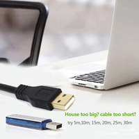 5M 10M 15M 20M 25M 30M USB laki-laki ke Perempuan PVC Built-in IC Chipset DC 5V pengulang aktif USB 2.0 kabel ekstensi Booster