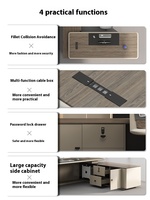 Modélisation créative Mobilier de bureau moderne de haute qualité Bureau de direction en bois en forme de L Bureau de luxe pour PDG Patron