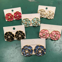 Fleur En Acier Inoxydable Chaud En Acier Inoxydable Coloré Boucle D'oreille Pas De Ternissure Non Fade Pas De Rouille Coloré En Acier Inoxydable Boucle D'oreille Bijoux