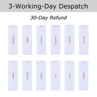 Yihe Meilleure Vente 12-Design Étanche Holographique A5 Étiquette Tableau de Bord pour Classeurs Budget Comme Insert à Feuilles Mobiles pour Organisateur