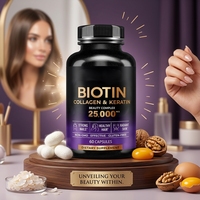 Capsules de croissance capillaire VitaSpring OEM à la biotine, complément pour cheveux, peau et ongles, 1000mcg 15000mcg, collagène, kératine, vitamine, capsules de biotine