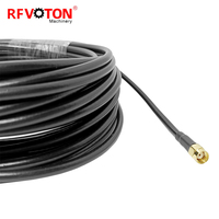 Câble coaxial RF de raccordement SMA mâle vers SMA femelle traversant le panneau, LMR200 LMR195, 1M, en cuivre, conforme RoHS, fourni par l'usine