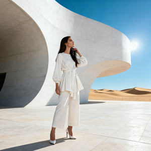 Robe Abaya Moderne Simple et Casual en Polyester Uni de Haute Qualité pour Femmes Musulmanes Nouvelle Mode Vente en Gros - Product Image 4