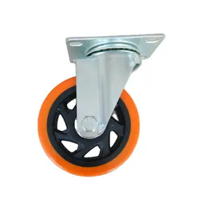 Roulette pivotante en polyuréthane orange moyen de 4 pouces roue de chariot industriel roulettes robustes roulettes d'établi