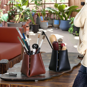 Portapenne in pelle con motivo a <span class=keywords><strong>vaso</strong></span> - Product Image 2