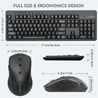 Clavier et souris sans fil 2,4 G pour ordinateur/ordinateur portable/Windows/Mac