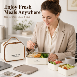 Boîte à lunch portable en acier inoxydable 304, anti-fuite, isotherme, avec sac, conteneur alimentaire multi-couches pour enfants et adultes - Product Image 6