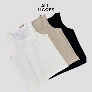 เสื้อกล้ามผู้ชาย All Lies Tiyo สีพื้น ผ้าฝ้าย น้ำหนักเบา แขนกุด สวมใส่สบาย ระบายอากาศได้ดี คอกลม สำหรับฤดูร้อน รุ่น ABB0334 - Product Image 3