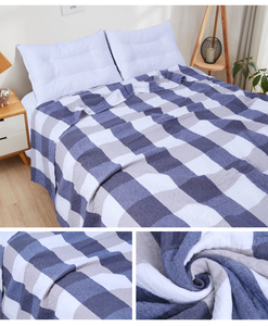 Housse de lit et taie d'oreiller unies en tricot écossais simple 100 % acrylique résistant à l'abrasion pour dortoir étudiant Simmons - Product Image 2