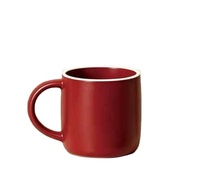 Mug à café en porcelaine rouge, céramique mate, avec logo personnalisé, pour café, avec poignée