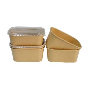 Contenedor Rectangular <span class=keywords><strong>de</strong></span> Papel Kraft para Alimentos, Apto para Microondas, Biodegradable, Ecológico, Desechable, <span class=keywords><strong>de</strong></span> Doble Pared, Impermeable, con Recubrimiento <span class=keywords><strong>de</strong></span> PE - Product Image 3