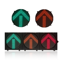 Feu de signalisation LED sans bordure IP65 étanche 300 mm (12 pouces) avec boîtier PC, alimentation secteur pour autoroute et tunnel