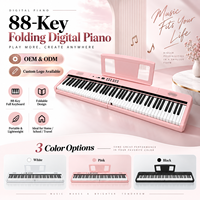 Piano numérique portable de haute qualité, grand format, en stock, livraison rapide, pliable, logo personnalisé, gain de place, compact, 88 touches