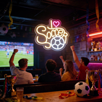 Neonawall Individuelles Fußball-Liebes-LED-Neonschild IP65-Zertifiziert Wandbeleuchtung Sportfan-Raumdekoration Geschenk 2 Jahre Garantie Dimmbar