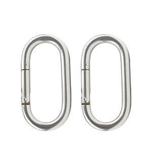 LFEDC Multi Purpose O Ring Oval Shaped 304 <span class=keywords><strong>Stainless</strong></span> Steel Spring Snap <span class=keywords><strong>Carabiner</strong></span> <span class=keywords><strong>Clip</strong></span> untuk Aktivitas Luar Ruangan - Product Image 2