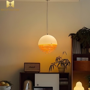 Resina redonda puesta de sol naranja ambiente candelabro sala de estar estudio estilo étnico Hotel luz cálida Retro restaurante Café - Product Image 1