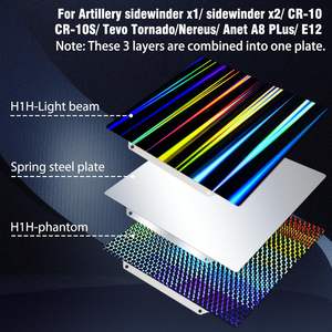 310X310mm Placa de acero de resorte Hoja flexible de doble cara Plataforma extraíble Placa de construcción H1H para CR10 CR10S <span class=keywords><strong>Artillery</strong></span> <span class=keywords><strong>Sidewinder</strong></span> - Product Image 6