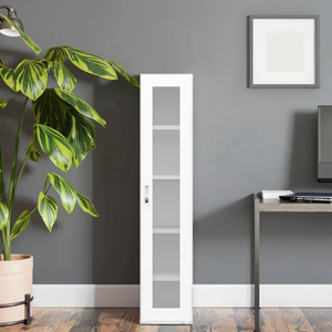 Librería de Oficina de Acero Contemporánea y Resistente en Oferta, 4 Puertas Corredizas de Vidrio Ajustables, Archivador para Oficina en Casa, Escuelas - Product Image 1