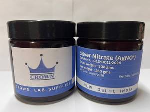 สารเคมีซิลเวอร์ไนเตรต AgNO3 ยี่ห้อ CROWN บรรจุขวด 250 กรัม อุปกรณ์ห้องปฏิบัติการ ผลิตในอินเดีย รับประกัน 5 ปี สำหรับใช้ในห้องปฏิบัติการ - Product Image 4