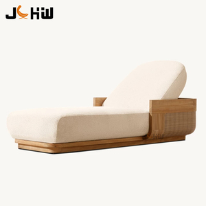 Tumbona <span class=keywords><strong>de</strong></span> Ratán y <span class=keywords><strong>Madera</strong></span> <span class=keywords><strong>de</strong></span> Teca <span class=keywords><strong>de</strong></span> Alta Gama para Exteriores, Muebles <span class=keywords><strong>de</strong></span> Patio, Silla Tipo Chaise Longue, Resistente a la Intemperie, Tumbona <span class=keywords><strong>de</strong></span> <span class=keywords><strong>Madera</strong></span> para Exteriores - Product Image 4
