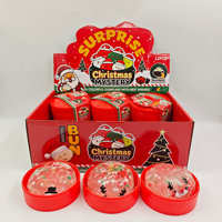 Jouet anti-stress transparent en TPR en forme de boulette, surprise de Noël, vente en gros, cadeau de fête, jouet à presser en vrac