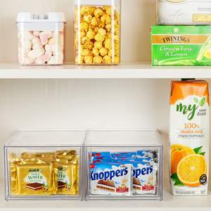 <span class=keywords><strong>2</strong></span> stuks verpakking, transparante stapelbare opbergboxen voor bureaulade, tafelblad, kantoor, thuis, toiletartikelen en benodigdheden - Product Image 3