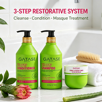 Ensemble Shampooing et Après-Shampooing aux Fleurs de Cactus Végétalien Hydratant Réparateur Lissant et Brillant Traitement Capillaire Professionnel pour Cheveux Abîmés
