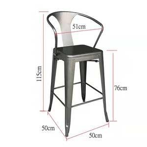 Silla de Bar de metal <span class=keywords><strong>alta</strong></span> económica TOLIXS para Pub cocina Villa Bistro restaurante café al aire libre - Product Image 2