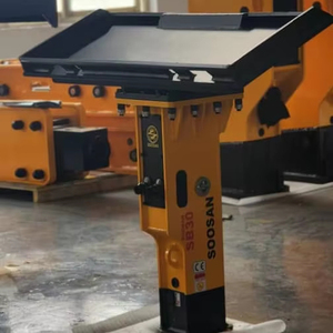 เบรกเกอร์ไฮดรอลิก SB30จาก Soosan ตัวยึดด้านบนลื่นไถลรับประกันหนึ่งเดือนพร้อมกล่องเครื่องมือสิ่วอะไหล่ที่เหมาะสม - Product Image 1