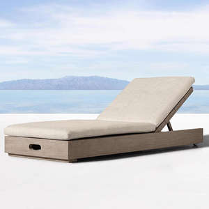 Silla reclinable moderna de teca para ocio, muebles impermeables de metal para exteriores, tumbona para piscina, tumbona, cama - Product Image 2