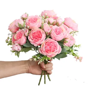 2021 गर्म बिक्री के लिए गुलाब रेशम फारसी गुलाब गुलदस्ता कृत्रिम फूल सस्ते फूल घर शादी सजावटी फूल