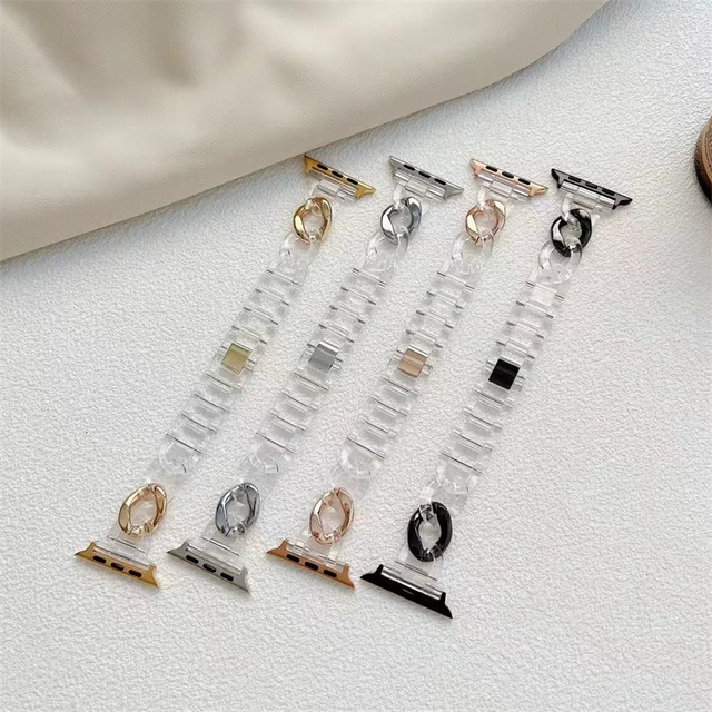 Smartwatch Acrylic Band Metal Strap for Apple Watch Bracelet PC Watchband for IWatch Series 11