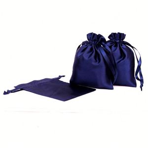 Sacs en satin de haute qualité avec cordon de serrage pour emballage de bijoux, perruques et mèches de cheveux, avec logo personnalisé, sacs anti-poussière en satin sur mesure - Product Image 4