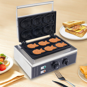 Vente chaude Antiadhésif En Acier Inoxydable Taiyaki Machine Poisson Gaufre Commercial Électrique En Forme De Poisson <span class=keywords><strong>Gaufrier</strong></span> - Product Image 2