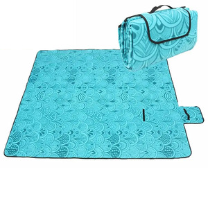 야외 피크닉 담요 매트 사용자 정의 로고 접이식 방수 비치 매트 가방 - Product Image 3