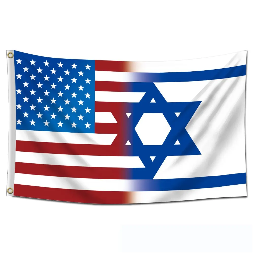 Hn Schlussverkauf 90 × 150 cm Nationalflagge der USA und Israels zur Demonstration