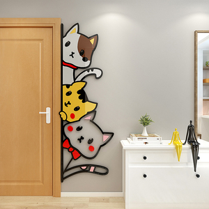 Adesivo Murale 3D a Forma di Gatto, Decorazione per Soggiorno, Carta da Parati Stereo per Animali Domestici, Adesivo Autoadesivo per Divano - Product Image 4
