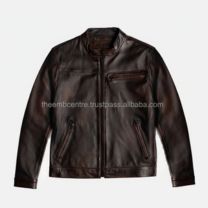 Top Trending Transpirable y Cómodo Precio al por mayor Moda de invierno Oem Diseños Chaqueta de cuero genuino para hombres - Product Image 1